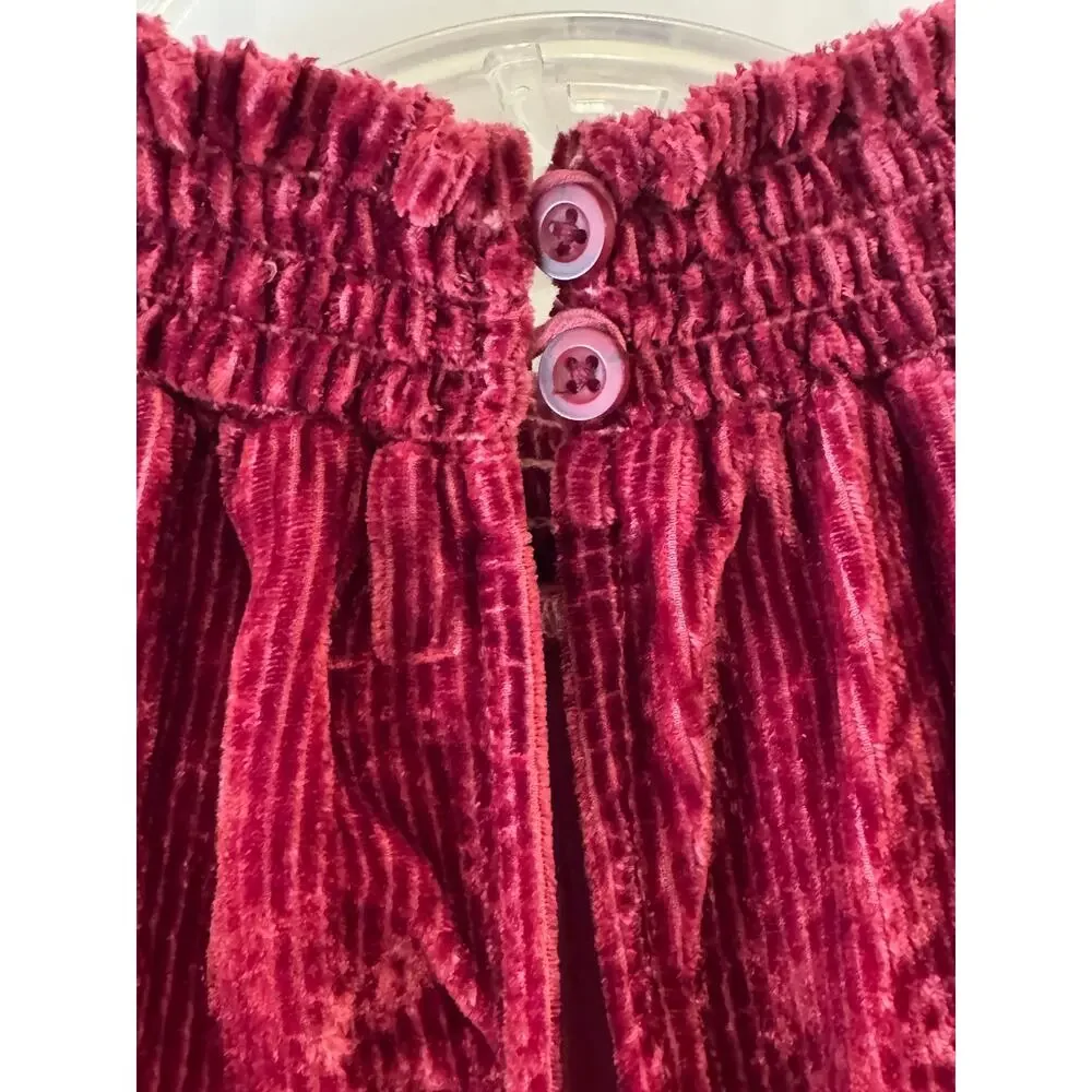 Bella Dahl Velvet Dress Silk Blend Burnt Orange Smocked Waist Boho XS - Picture 4 of 6